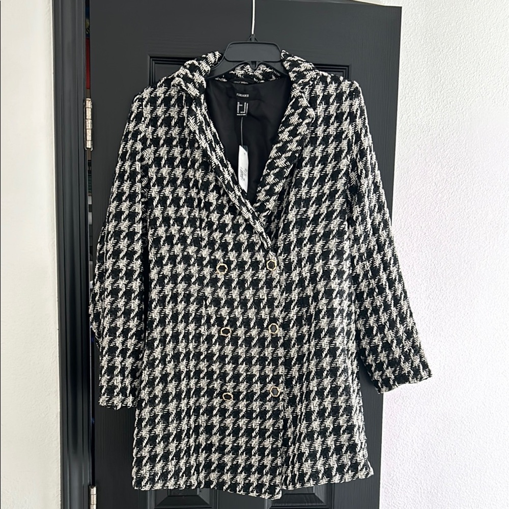 🖤 NWT Chic Houndstooth Double-Breasted Mini Dres… - image 2